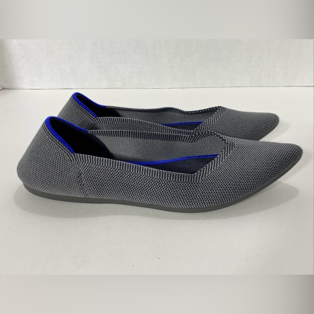 Rothy’s The Point CLOUD GRAY BIRDSEYE FLATS Shoes Size 7.5 VGC